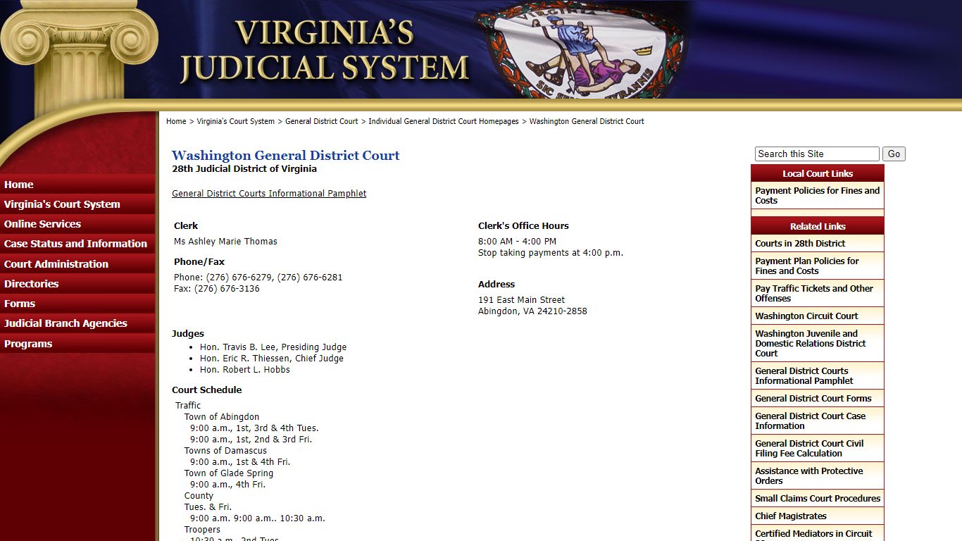 Washington General District Court - Judiciary of Virginia